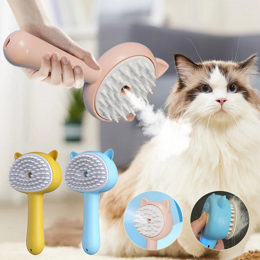 Smart Pet Grooming Brush with Mist – Self Cleaning Dog & Cat Detangling & Deshedding Comb