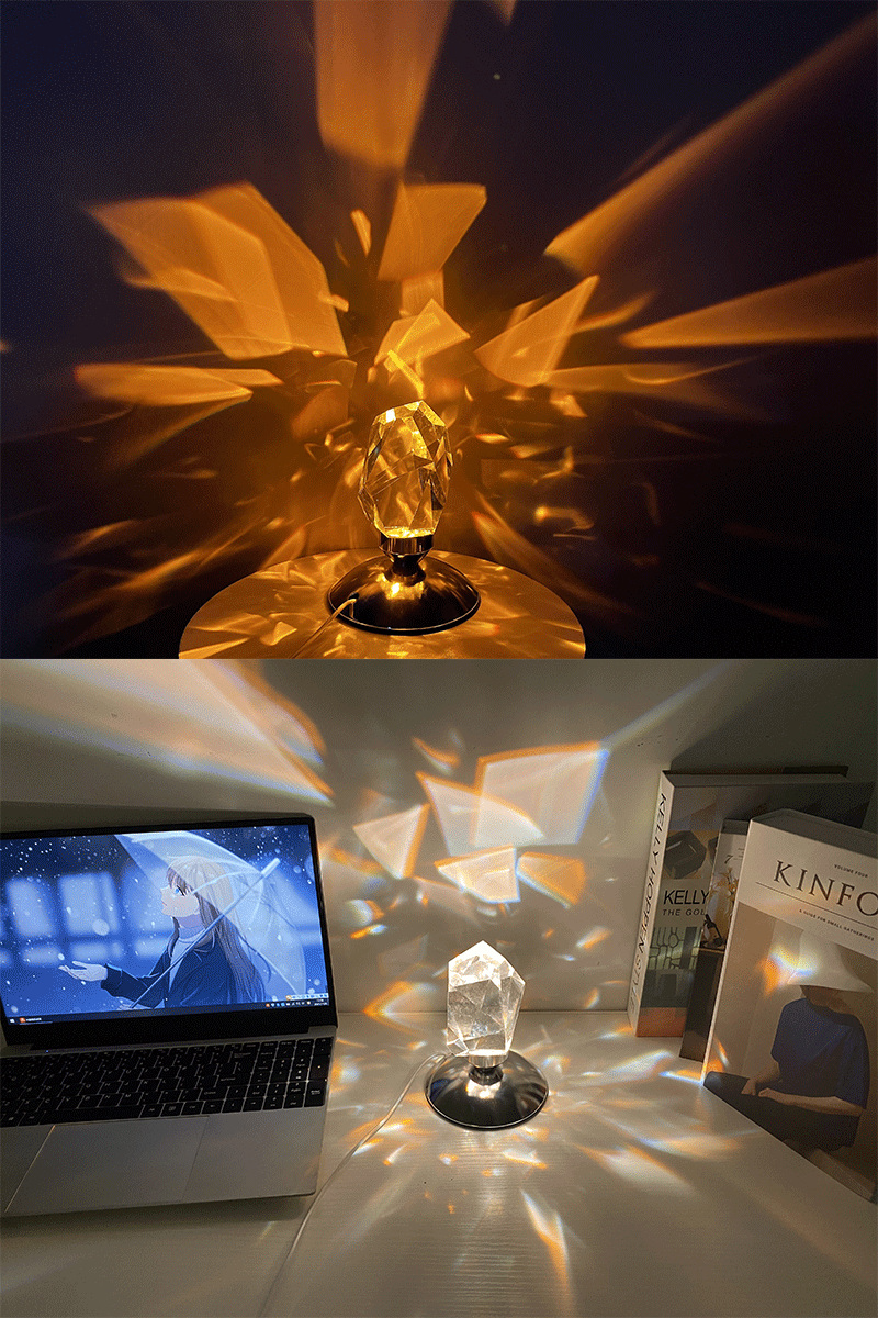 LED Crystal Night Light RGB – Remote Control Romantic Bedside Lamp for Bedroom Décor
