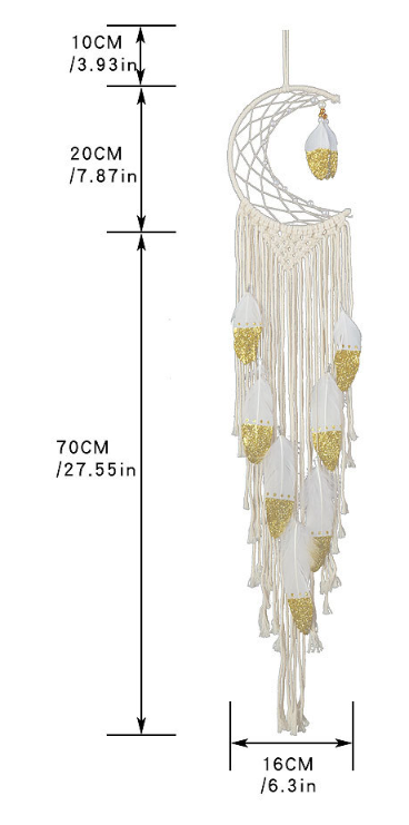 Gold Crescent Dream Catcher – Boho Charm Made Easy