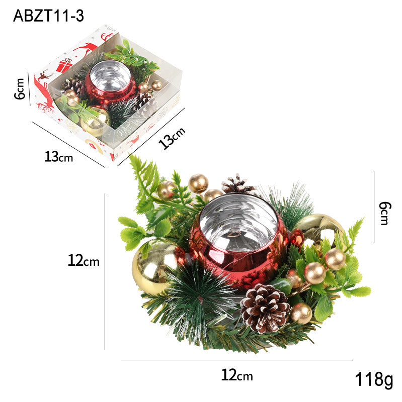 Christmas Table Wreath – Candle Holder Centerpiece for Festive Home Decor