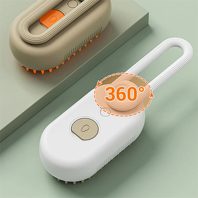 Cat & Dog Grooming Comb – 3-in-1 Electric Steam Brush for Hair Control & Massage