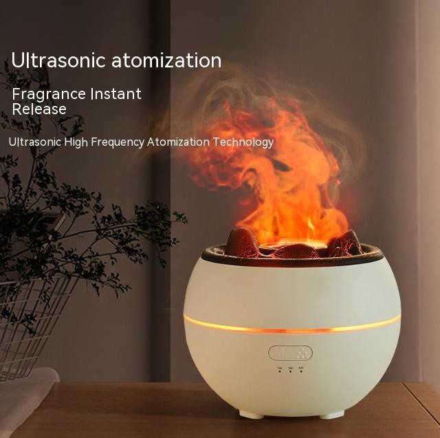 Ultrasonic Flame Humidifier – Essential Oil Diffuser for Home & Workspace