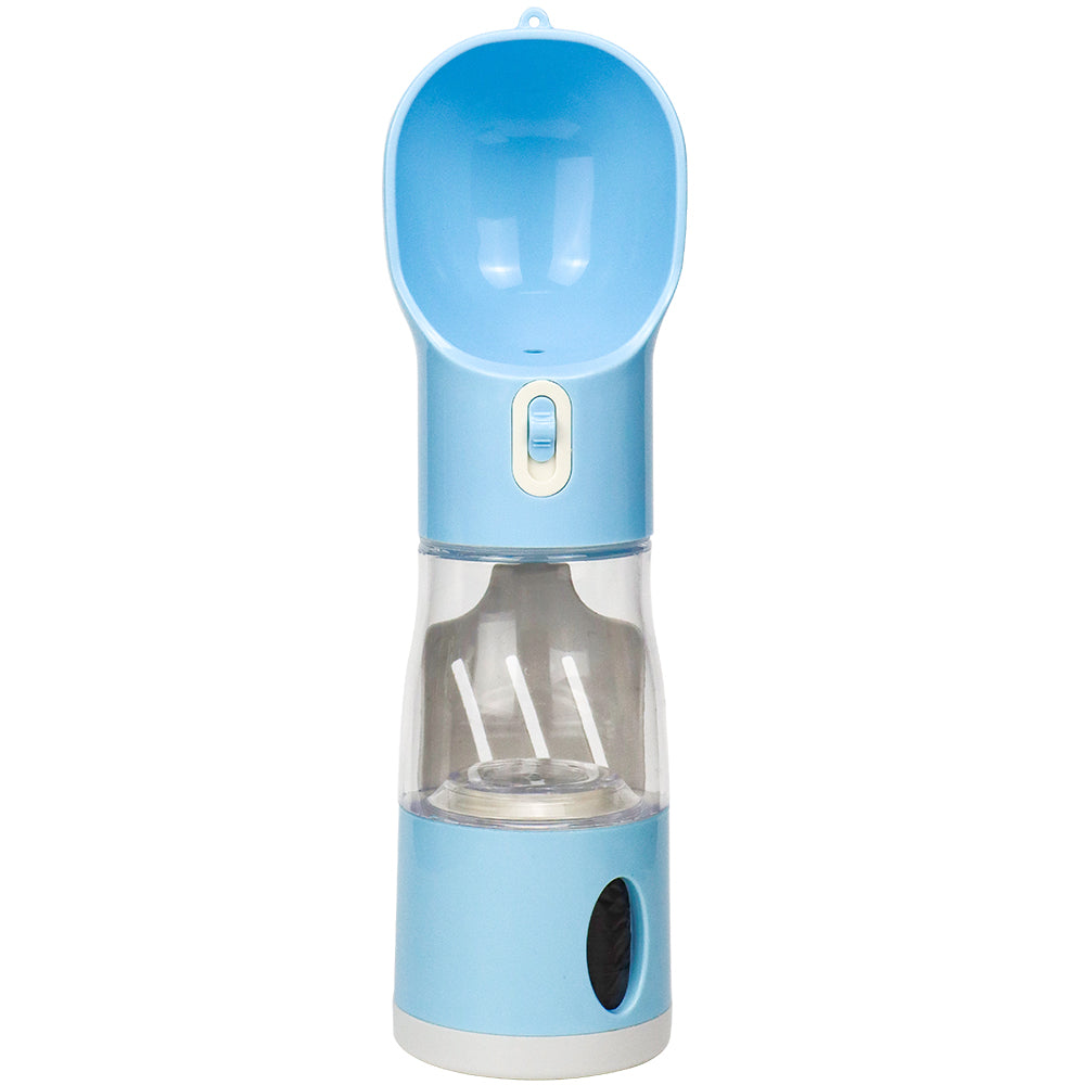 Portable Pet Water Bottle with Garbage Bag Holder – Dog & Cat Travel Mug