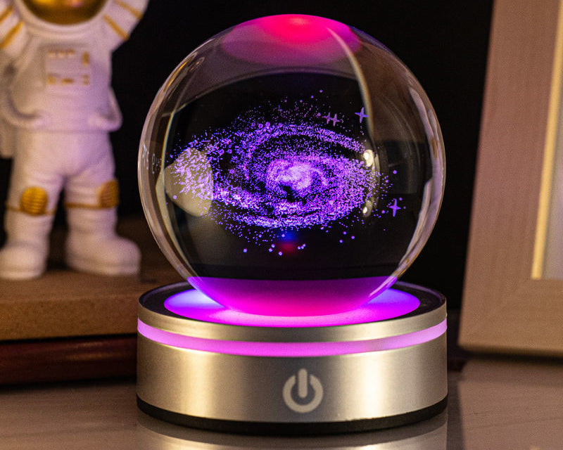 Colorful LED Crystal Ball Night Light – 3D Illusion Table Lamp Home Decor
