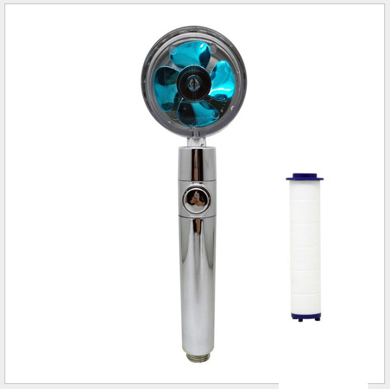 Strong Pressure Shower Head – Turbo Propeller Water Saving Handheld Spray