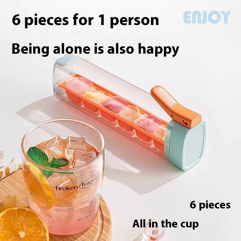 Press Ice Cube Tray with Storage Box – Easy Release Ice Maker for Freezer Organization & Quick Ice