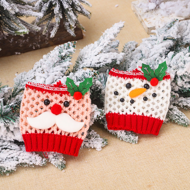 Christmas Wool Mug & Wine Cup Cover – Cozy Festive Drinkware Sleeve Decor