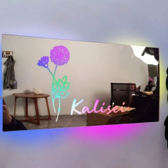 Custom Photo LED Mirror Light – Personalized Wall Decor for Bedroom