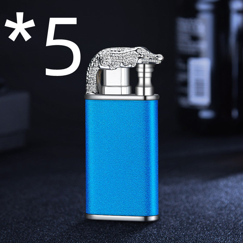 Windproof Jet Flame Torch Lighter – Creative Dolphin Dragon Tiger Double Fire Metal Refillable Lighter