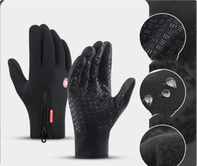 Winter Motorcycle Riding Gloves – Waterproof, Windproof, and Fleece-Lined