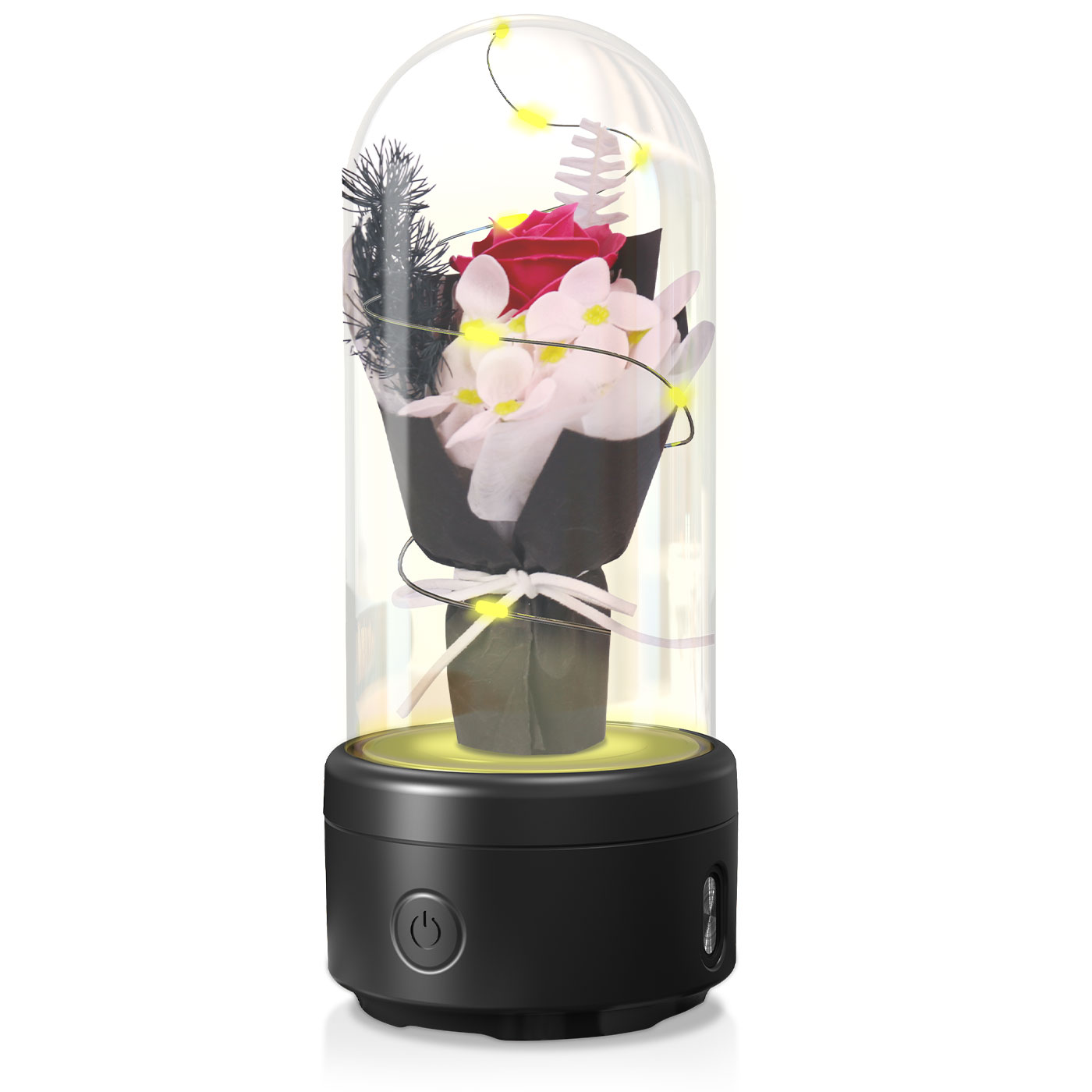 LED Rose Night Lamp Bluetooth Speaker – Elegant Romantic Gift for Mother’s Day & Bedroom Decor