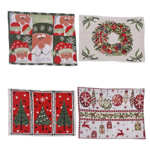 Christmas Dining Table Knitted Placemats – Holiday Home Decor Table Setting Mats