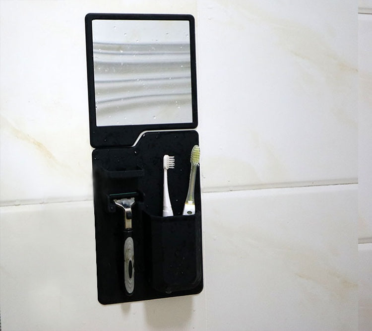 Wall Mounted Toothbrush Holder Organizer – Silicone Suction Bathroom Storage