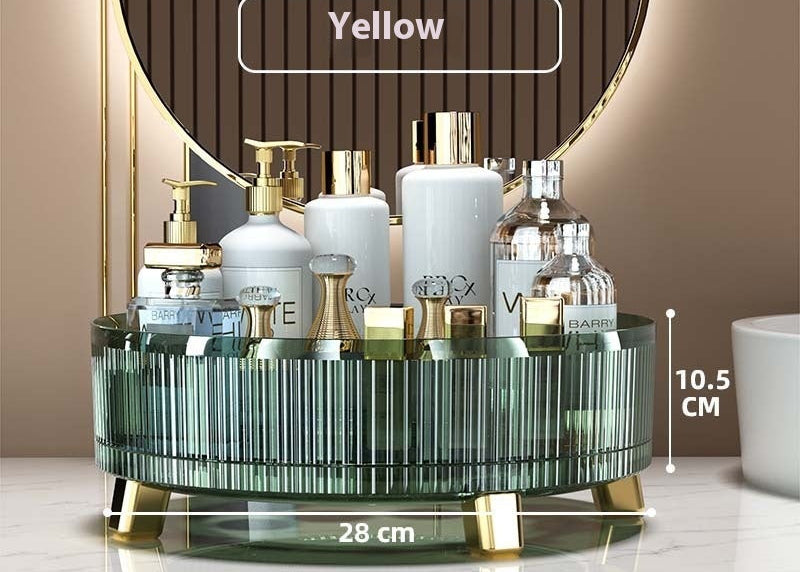 360° Rotating Cosmetic Storage Box – Makeup Organizer for Home & Travel
