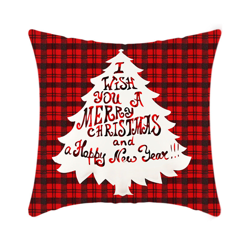 Christmas Decorative Cushion Cover Elk Santa Claus | Festive Sofa Pillow Xmas Home Decor