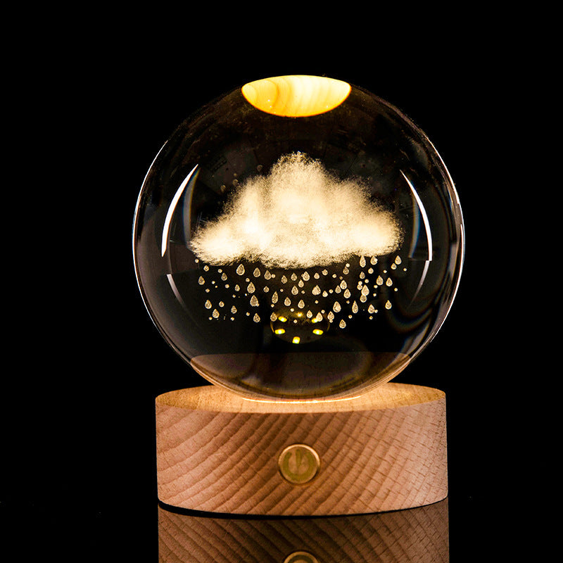 Galaxy Crystal Ball Night Light – 3D Laser Engraved Lamp for Cozy Room Vibes