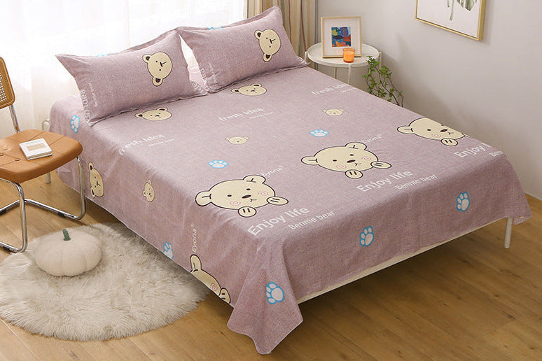 Soft Cartoon Bed Sheets – Single Piece Bedding for Kids, Teens & Dorm Rooms