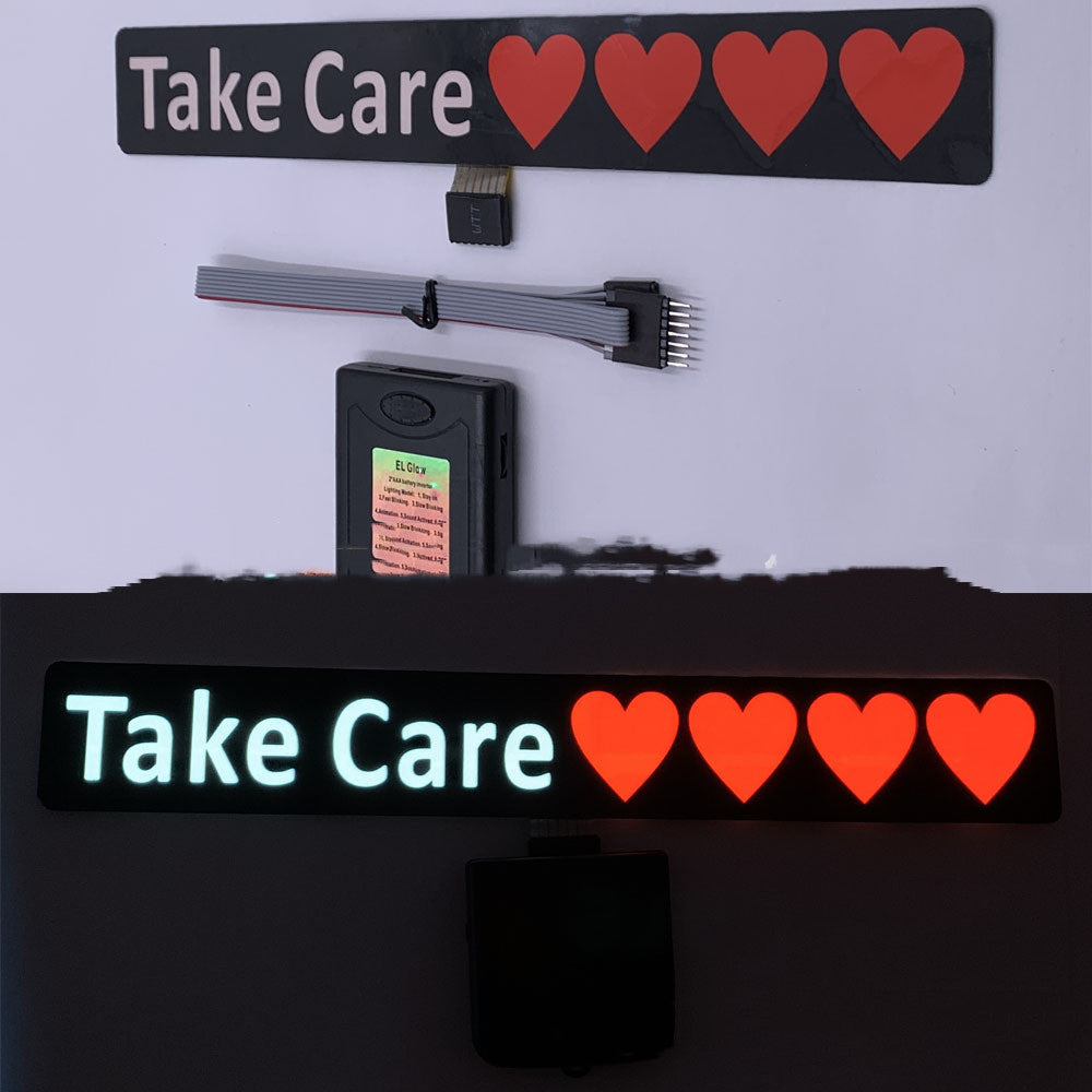 Car LED Windshield Glow Sign – Flashing Panel Sticker for Auto Styling