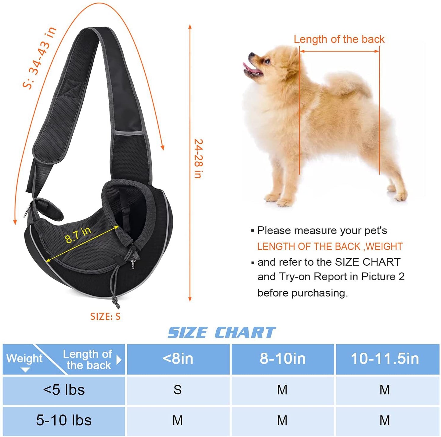 Pet Carrier Crossbody Bag for Dogs & Cats – Portable Hands-Free Sling