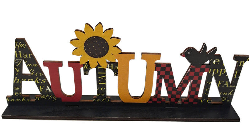 Thanksgiving Dinner Table Decor – Rustic Fall Signs & Harvest Wooden Ornaments