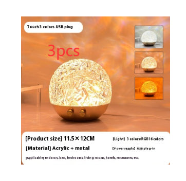 Aesthetic Crystal Night Light Projector – Water Ripple Lamp for Cozy Bedroom Ambiance