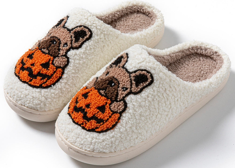 Halloween Cozy Slippers Pumpkin Style – Soft Warm Non-Slip Indoor Outdoor Home Shoes