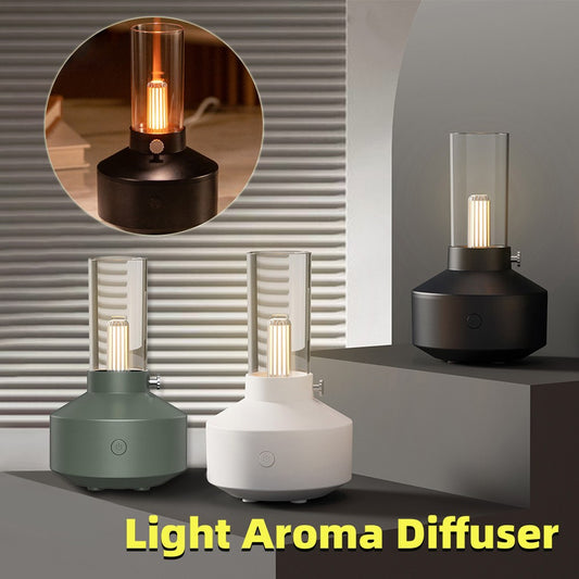 Vintage Flame Style Aroma Diffuser – LED Essential Oil Humidifier Air Purifier Night Light