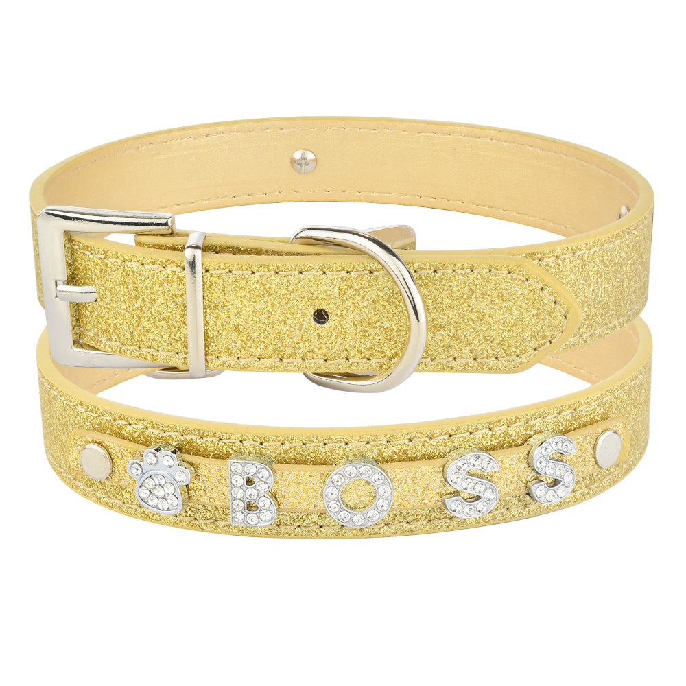 Custom Name Dog Collar – DIY Alphabet Pet ID Collar for Safety & Style