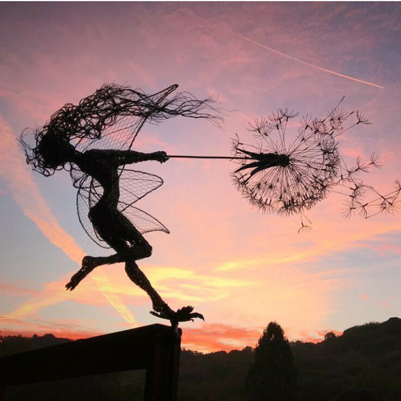 Mythical Fairy Garden Figurine – Enchanted Pixie Dandelion Decor Accent