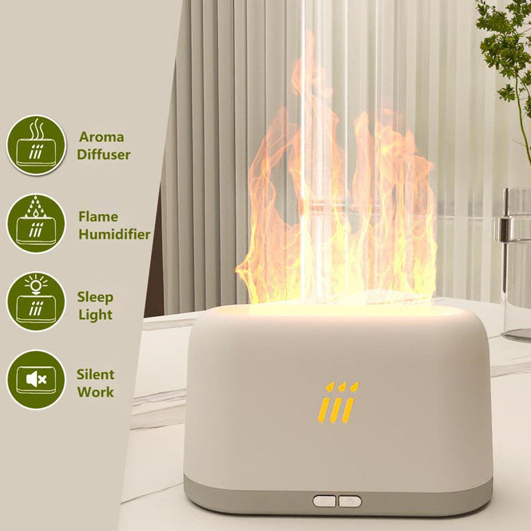 Flame Effect Essential Oil Diffuser – Ultrasonic Cool Mist Humidifier