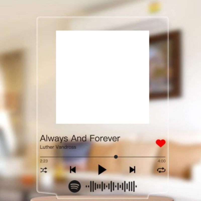 Custom Photo Music Night Light Frame – Personalized Album Cover LED Lamp Gift