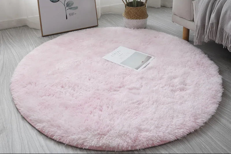 Soft Plush Round Rug Mat Fluffy White Carpets - perfect for living room & bedroom