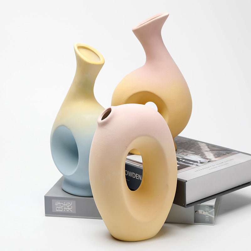 Modern Ceramic Flower Vase – Elegant Living Room Dried Floral Decor Piece