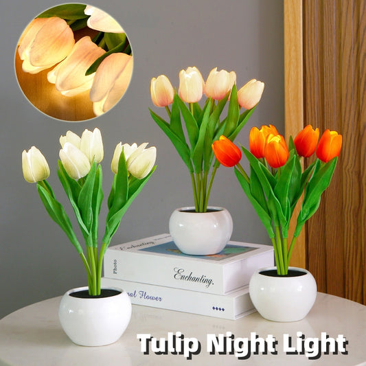 Decorative LED Tulip Night Light – Artificial Flower Table Lamp for Home & Gift Ideas