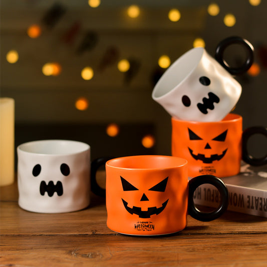 Halloween Party Mug – Cute Pumpkin Ceramic Coffee Cup