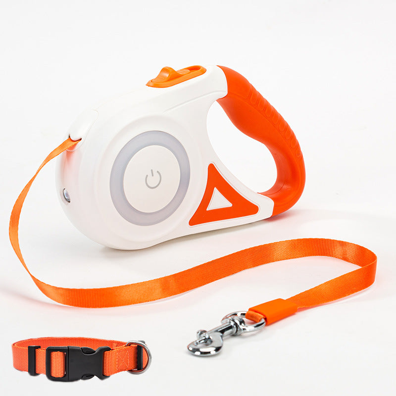 Rechargeable LED Retractable Dog Leash | Safe Night Walking Pet Leash