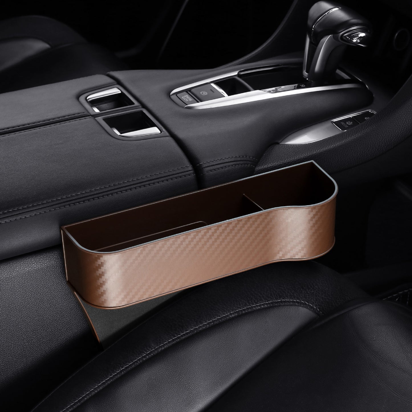 Car Seat Gap Organizer Storage Box – PU Leather Auto Seat Side Pocket for Phone Wallet Keys