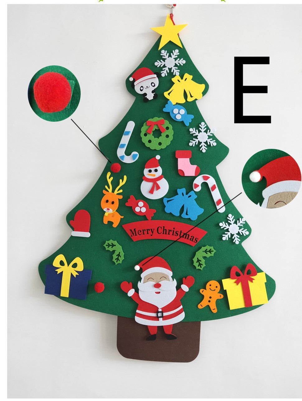 Educational Felt Christmas Tree Set – 3D DIY Holiday Decor for Children