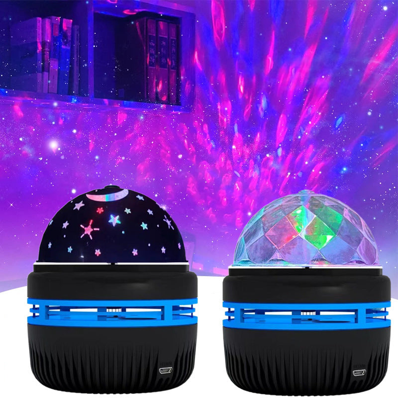 Aurora Night Light Projector – Starry Sky Water Ripple Lamp for Cozy Room Vibes