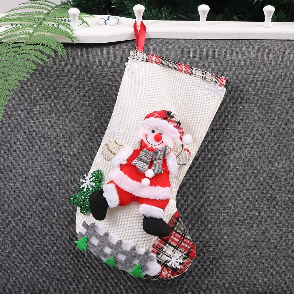 Santa Christmas Socks Hanging Bag – Festive Tree Ornament Gift Storage