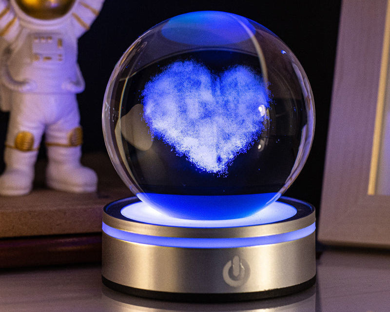 Colorful LED Crystal Ball Night Light – 3D Illusion Table Lamp Home Decor