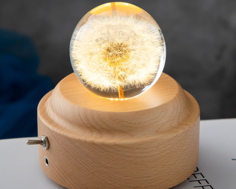 Crystal Ball Flower Night Lamp – LED Ambient Light for Bedroom