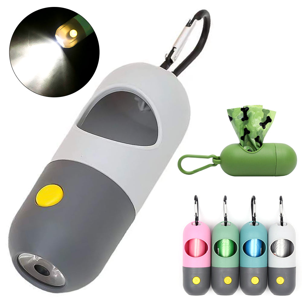 Dog Walking Accessory – LED Poop Bag Dispenser for Safe Night Walk