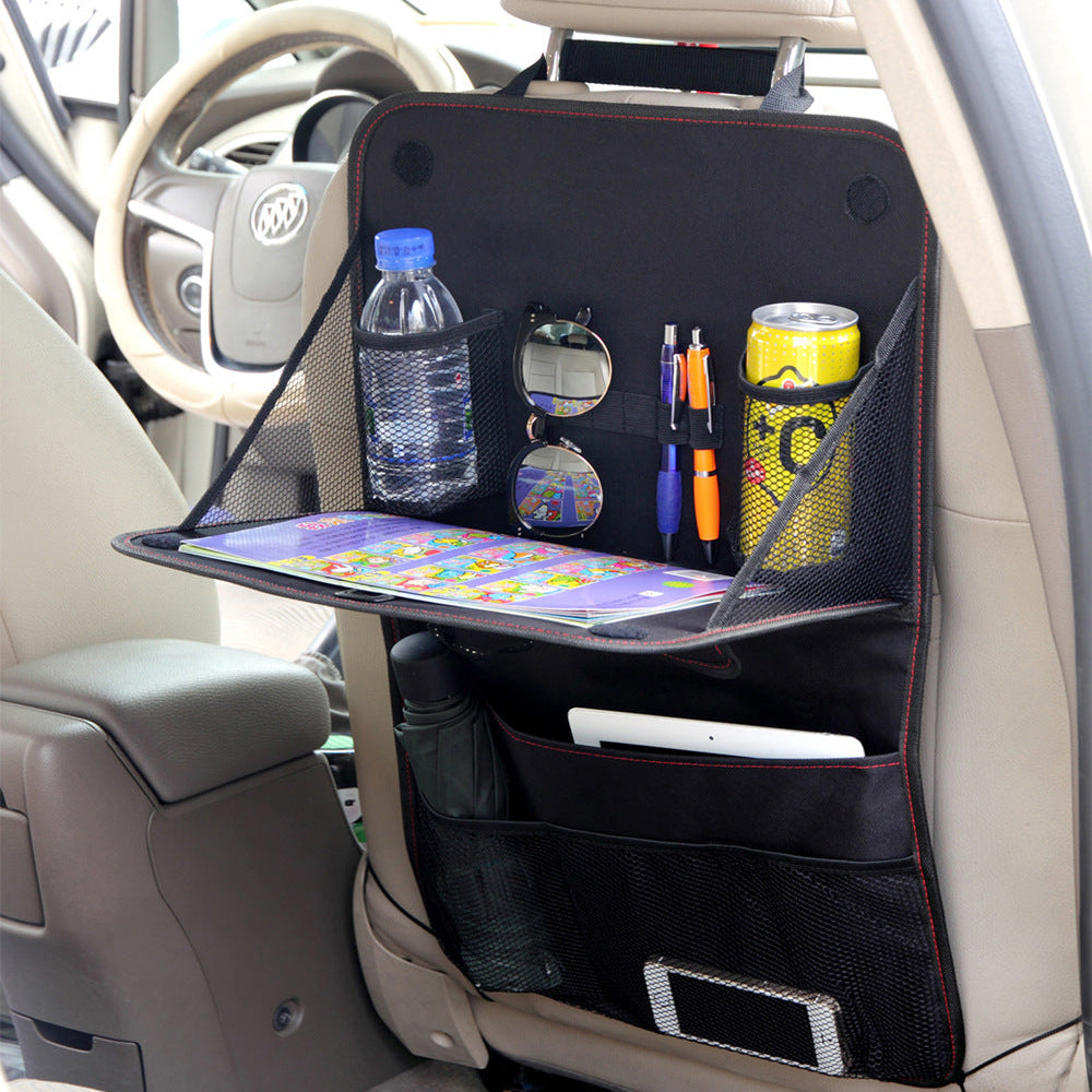 Car Backseat Tray Organizer – Foldable Table & Storage Bag for Travel