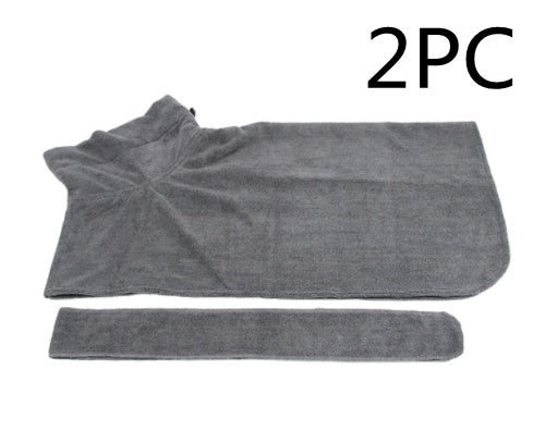 Pet Bath Drying Robe Wrap – Microfiber Absorbent Dog & Cat Towel Coat