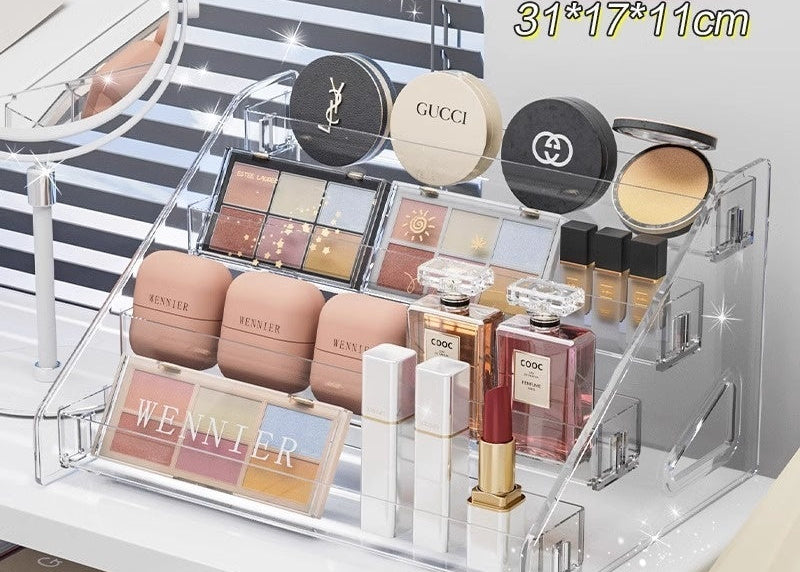 Clear Makeup Organizer Storage Box – Perfect for Skincare, Lipsticks & Beauty Products