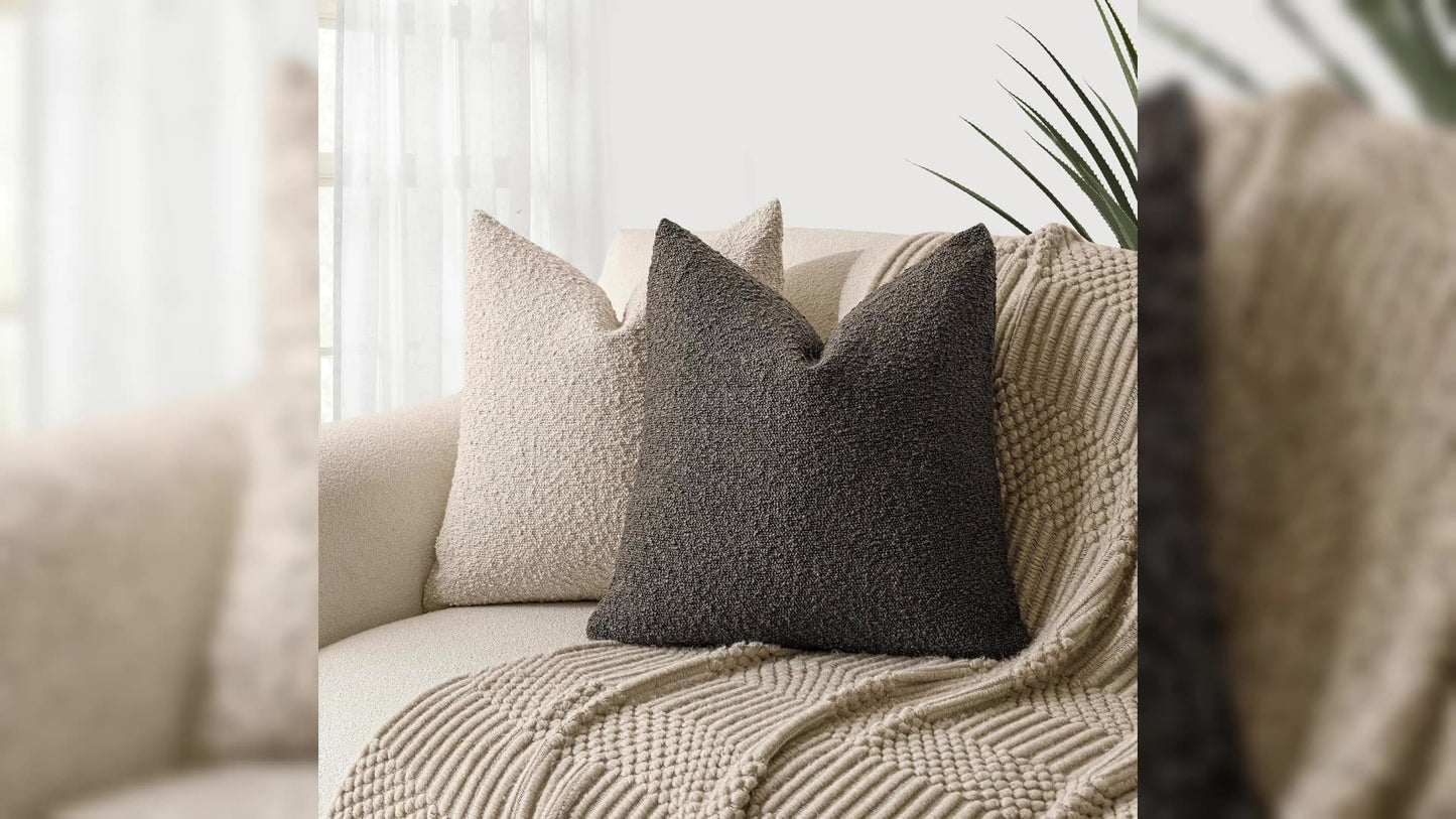 Cozy Bouclé Pillow Cases – Accent Throw Covers for Sofa, Chair & Bed