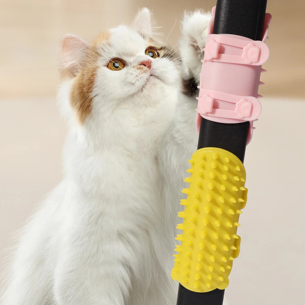 Ultimate Cat Self Grooming Tool | Wall Corner Hair Remover & Scratcher Brush