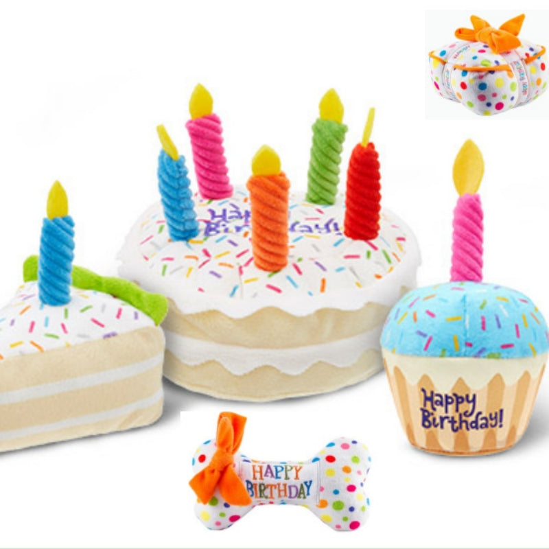 Birthday Plush Toy for Dogs – Soft, Chewable, and Playful Pet Toy