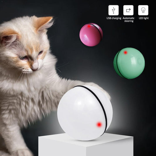 Interactive Rolling Cat Toy Ball – LED Laser Pet Toy for Endless Play & Exercise